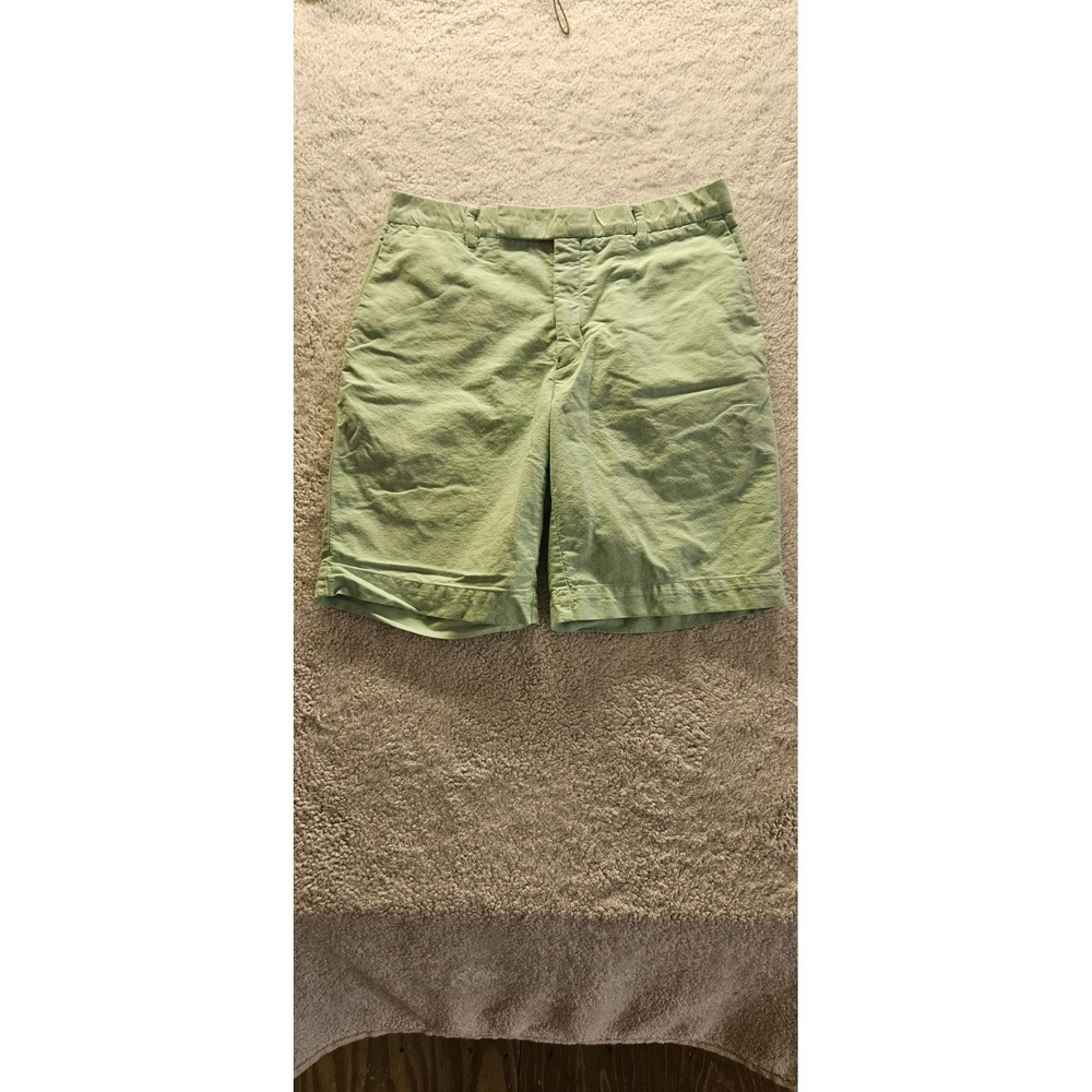 Polo Ralph Lauren Men's Green Cotton Chino Shorts Button Zip Pockets Solid 32